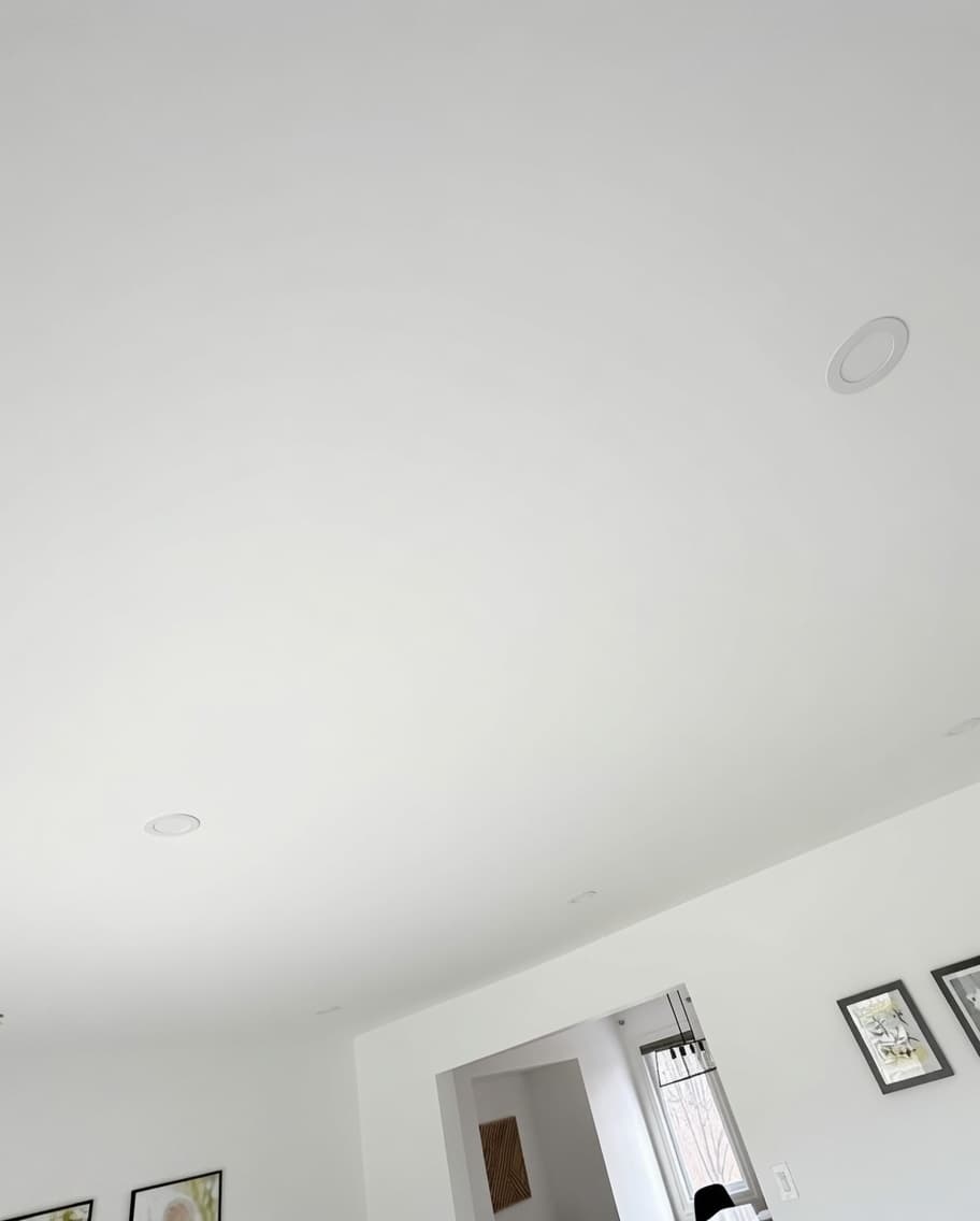 Finished smooth ceiling after popcorn removal
